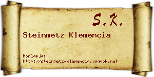 Steinmetz Klemencia névjegykártya